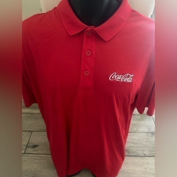 Other - Men’s used size large L red polo Coca Cola 80s vintage shirt